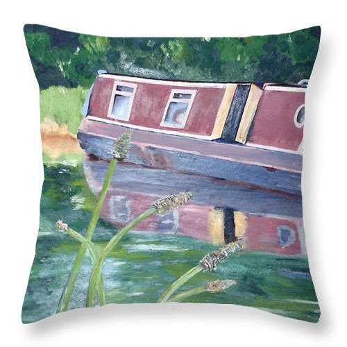 Throw Pillow - Narrowboat