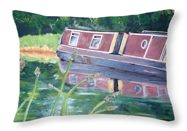 Throw Pillow - Narrowboat