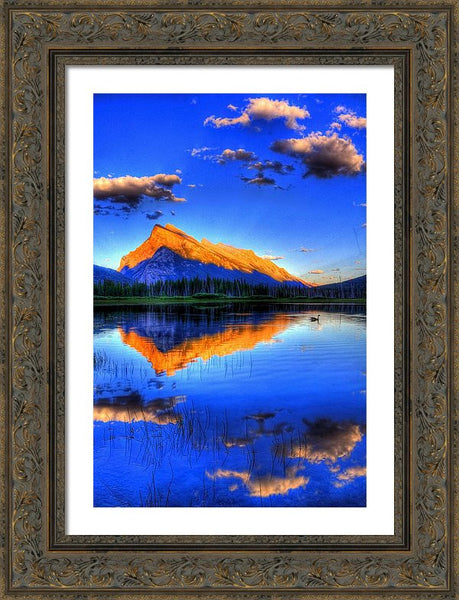 Framed Print - Blue Orange Mountain