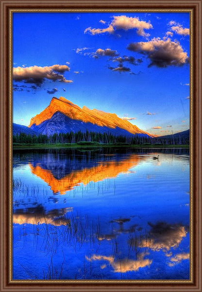 Framed Print - Blue Orange Mountain