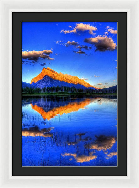 Framed Print - Blue Orange Mountain