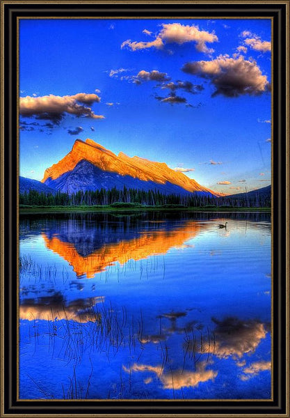 Framed Print - Blue Orange Mountain