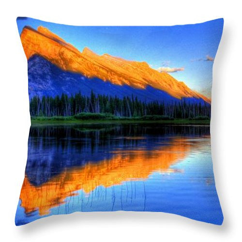 Throw Pillow - Blue Orange Mountain
