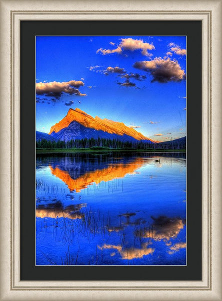 Framed Print - Blue Orange Mountain
