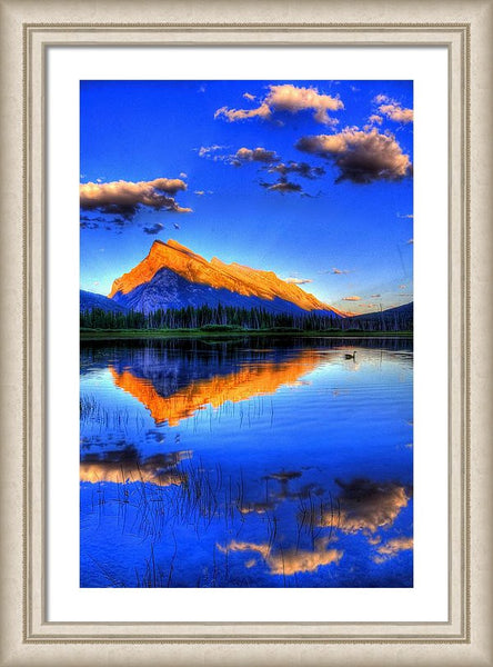 Framed Print - Blue Orange Mountain
