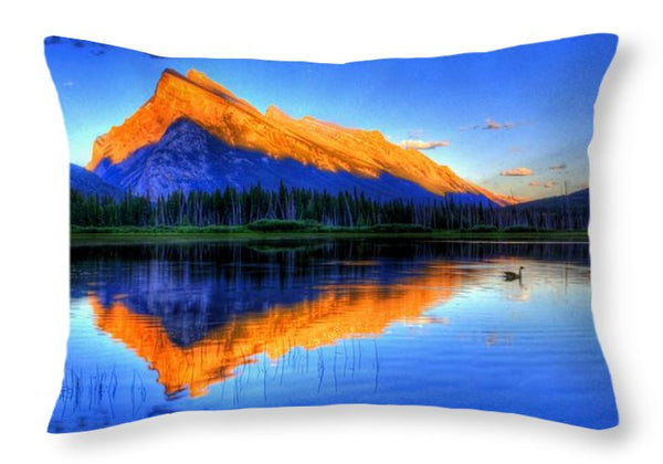 Throw Pillow - Blue Orange Mountain