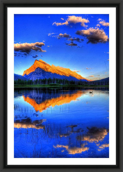 Framed Print - Blue Orange Mountain