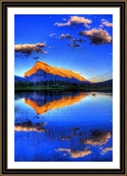 Framed Print - Blue Orange Mountain