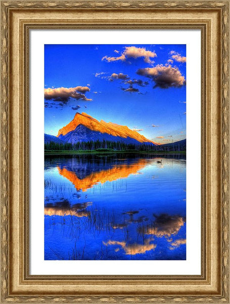 Framed Print - Blue Orange Mountain