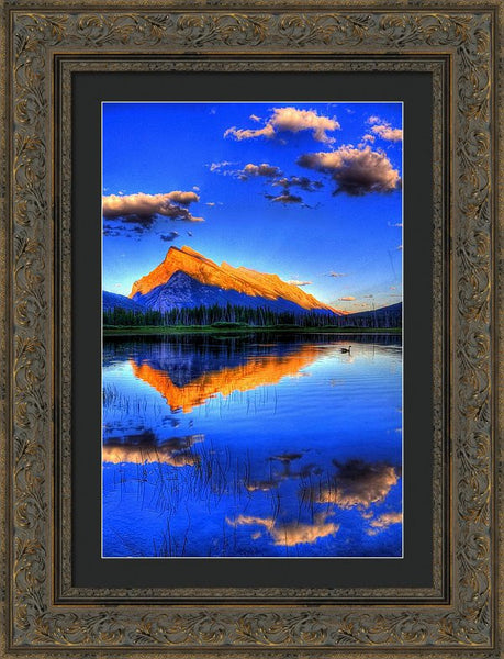 Framed Print - Blue Orange Mountain