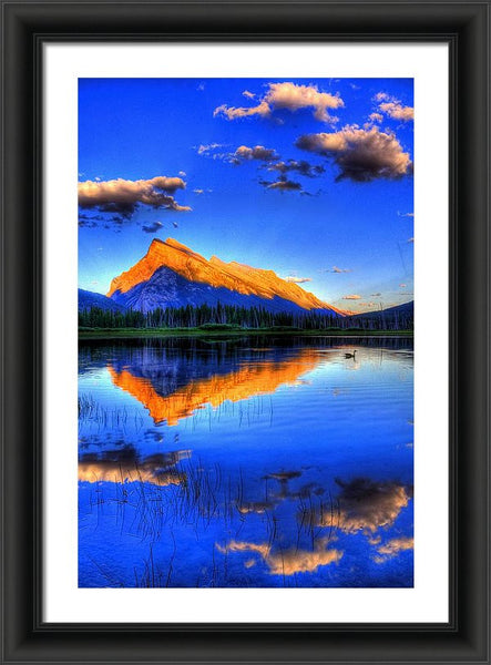 Framed Print - Blue Orange Mountain