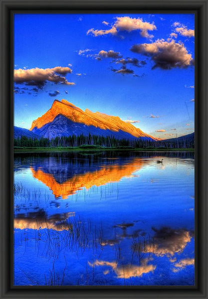 Framed Print - Blue Orange Mountain