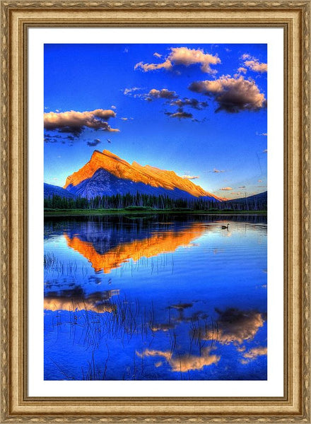 Framed Print - Blue Orange Mountain