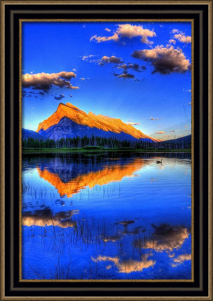 Framed Print - Blue Orange Mountain