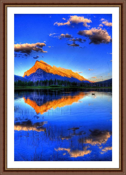 Framed Print - Blue Orange Mountain