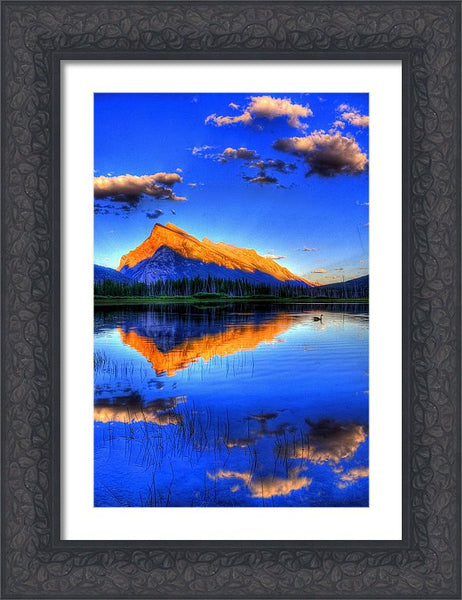 Framed Print - Blue Orange Mountain