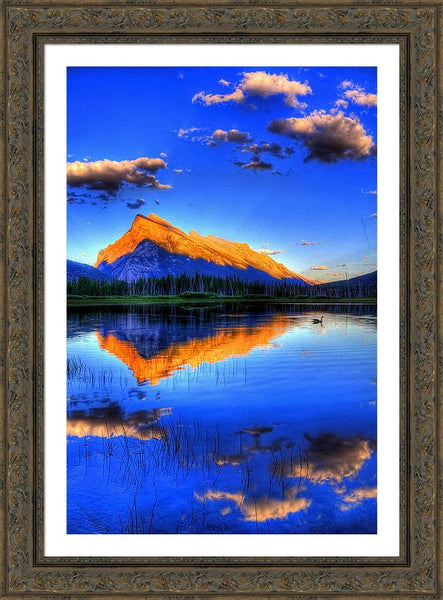 Framed Print - Blue Orange Mountain