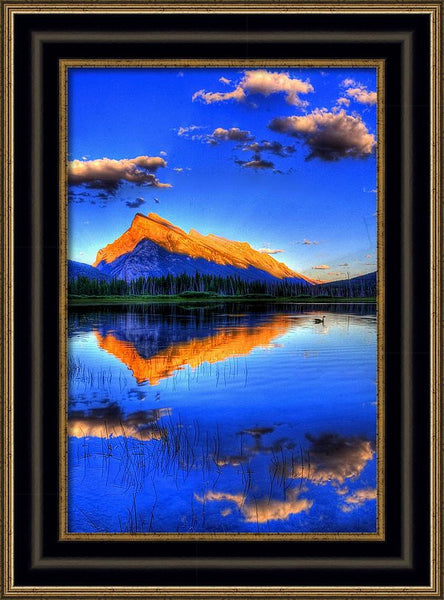 Framed Print - Blue Orange Mountain