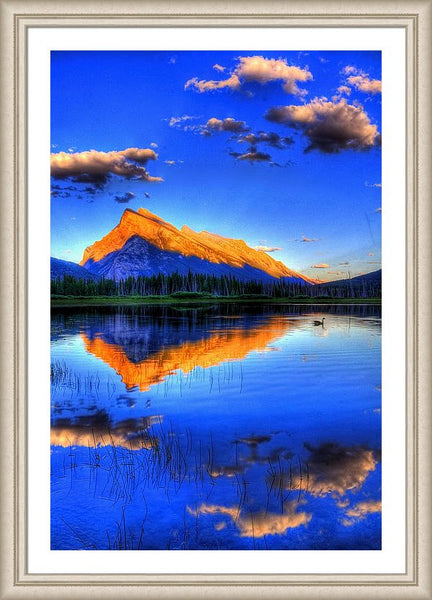 Framed Print - Blue Orange Mountain