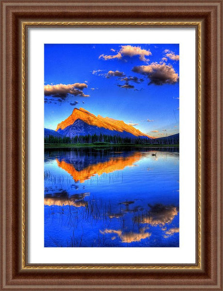 Framed Print - Blue Orange Mountain