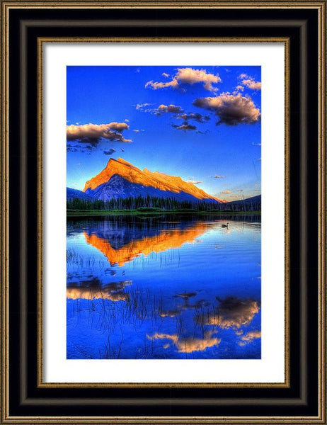 Framed Print - Blue Orange Mountain