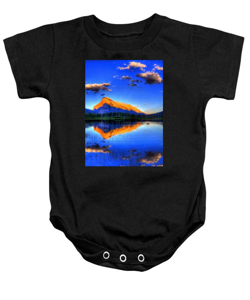 Blue Orange Mountain - Baby Onesie