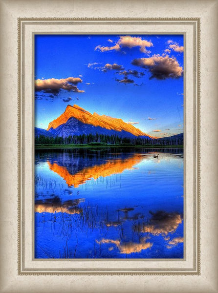 Framed Print - Blue Orange Mountain