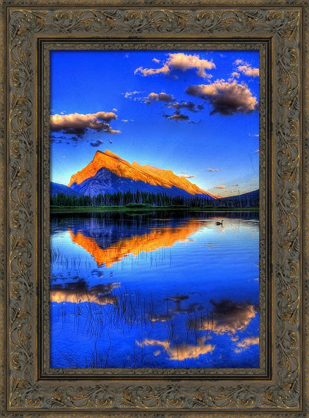 Framed Print - Blue Orange Mountain