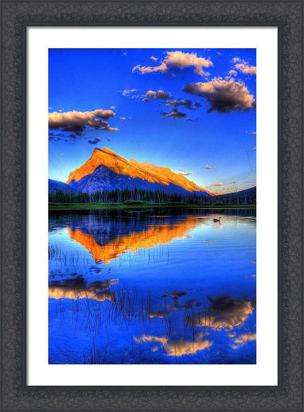 Framed Print - Blue Orange Mountain