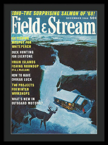 Field & Stream Magazine Cover December 1968 - Framed Print