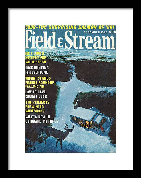 Field & Stream Magazine Cover December 1968 - Framed Print