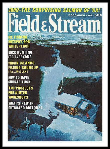 Field & Stream Magazine Cover December 1968 - Framed Print