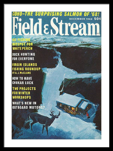 Field & Stream Magazine Cover December 1968 - Framed Print
