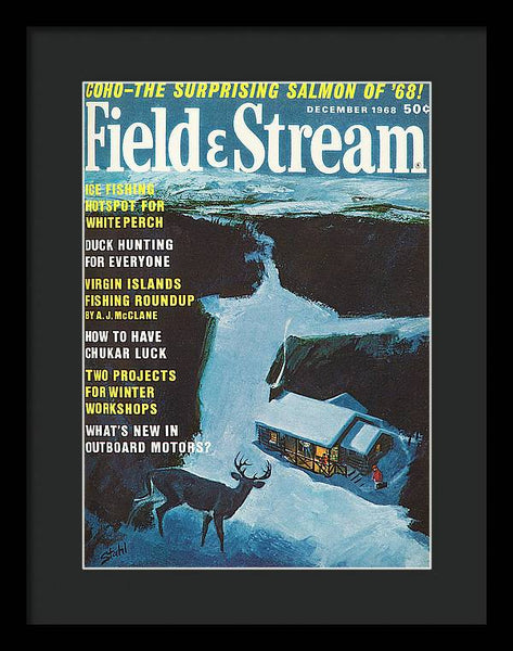 Field & Stream Magazine Cover December 1968 - Framed Print