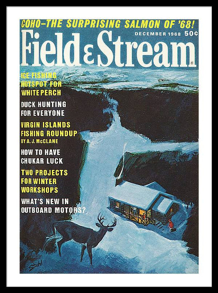 Field & Stream Magazine Cover December 1968 - Framed Print