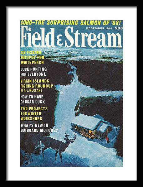 Field & Stream Magazine Cover December 1968 - Framed Print
