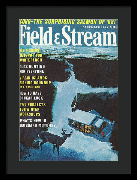 Field & Stream Magazine Cover December 1968 - Framed Print