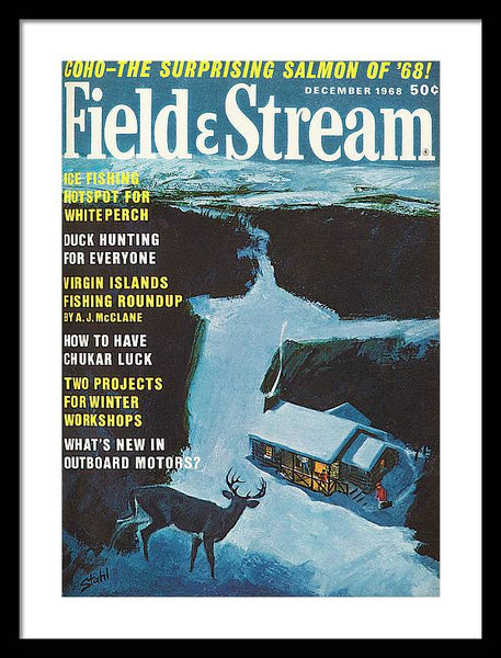 Field & Stream Magazine Cover December 1968 - Framed Print