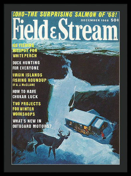 Field & Stream Magazine Cover December 1968 - Framed Print