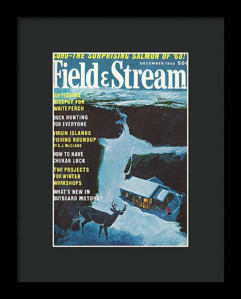 Field & Stream Magazine Cover December 1968 - Framed Print