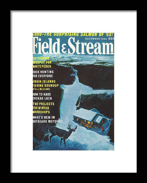 Field & Stream Magazine Cover December 1968 - Framed Print