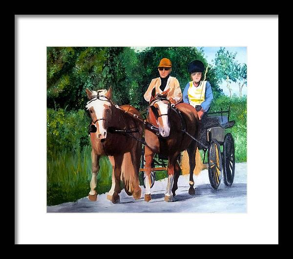 Horses and Carriage in oils - Framed Print