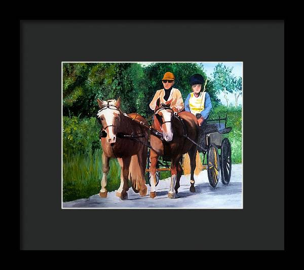 Horses and Carriage in oils - Framed Print