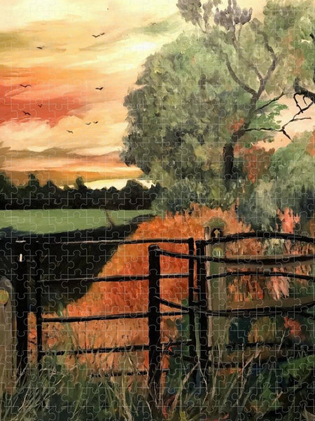 Kissing Gate in Autumns Glow - Puzzle