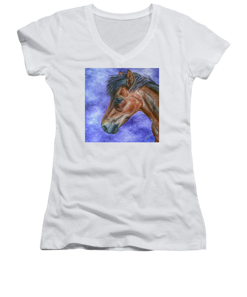 Portrait Of A Pony - Women's V-Neck T-Shirt