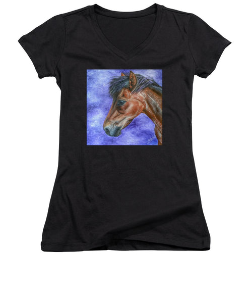 Portrait Of A Pony - Women's V-Neck T-Shirt