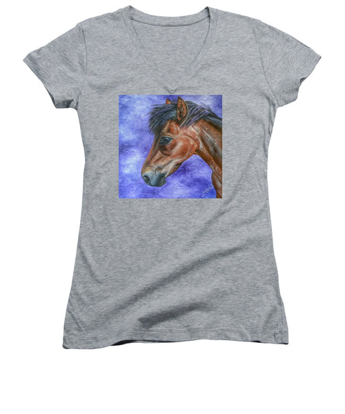 Portrait Of A Pony - Women's V-Neck T-Shirt