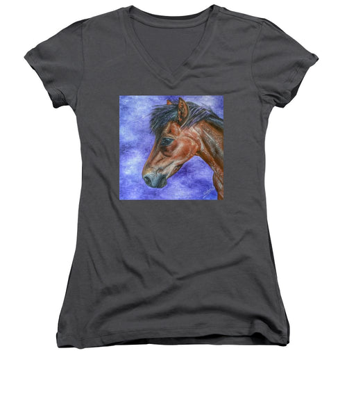 Portrait Of A Pony - Women's V-Neck T-Shirt
