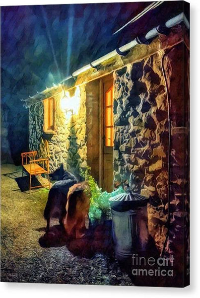 Shepherds At The Cottage Door - Canvas Print