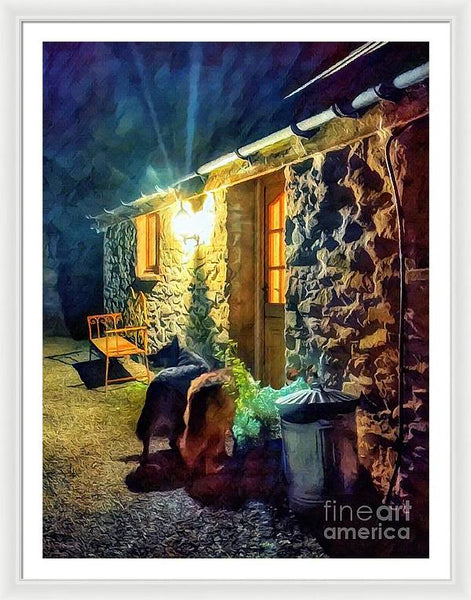 Shepherds At The Cottage Door - Framed Print